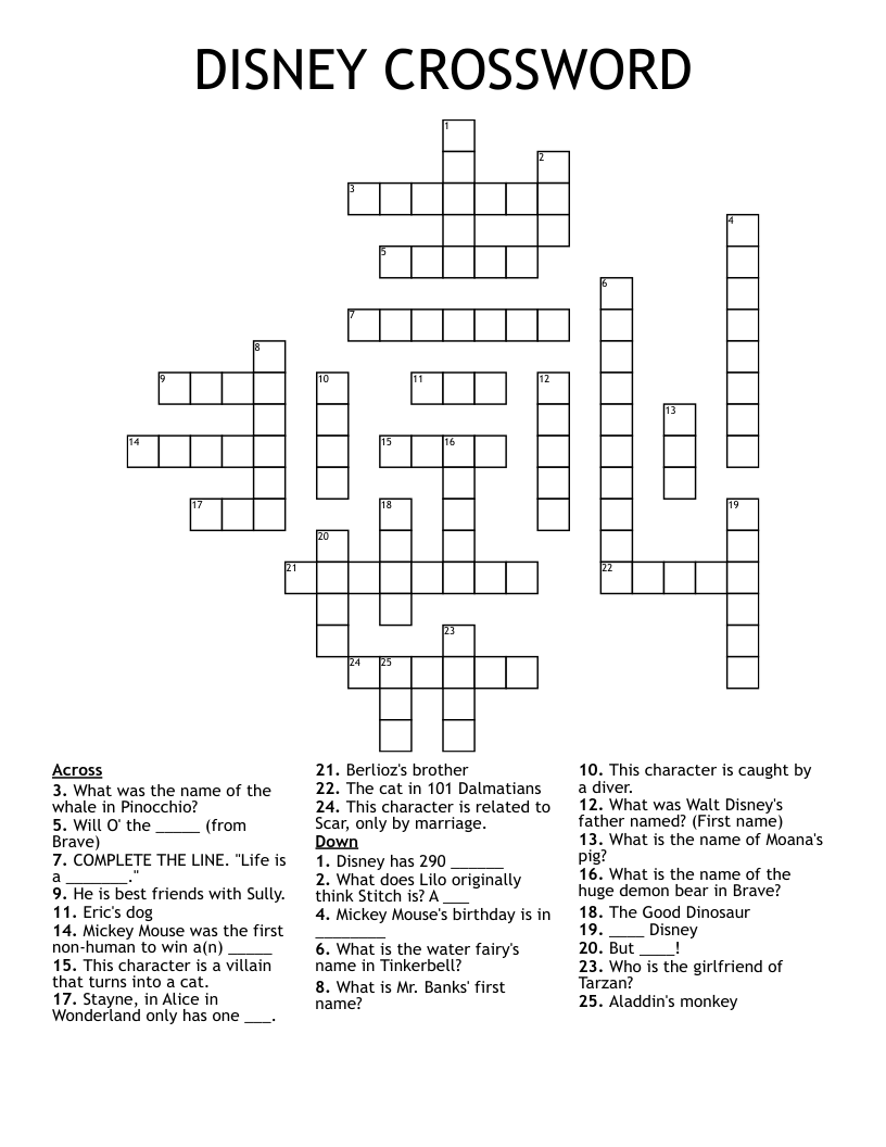 DISNEY CROSSWORD