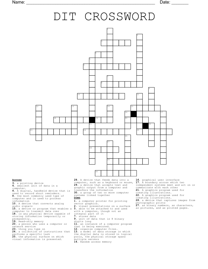 DIT CROSSWORD