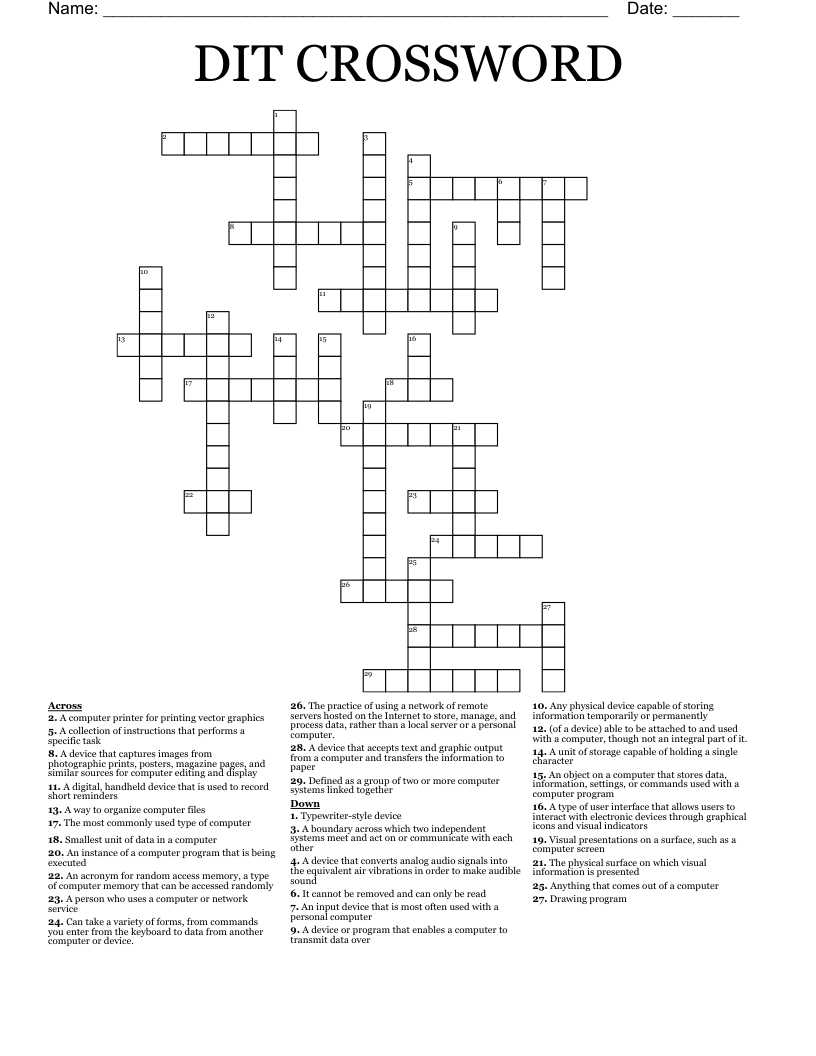 DIT CROSSWORD
