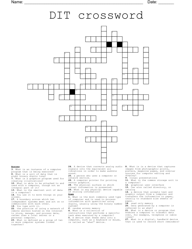 DIT crossword
