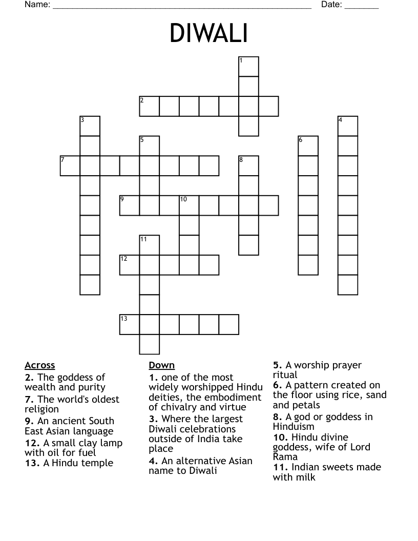 DIWALI Crossword
