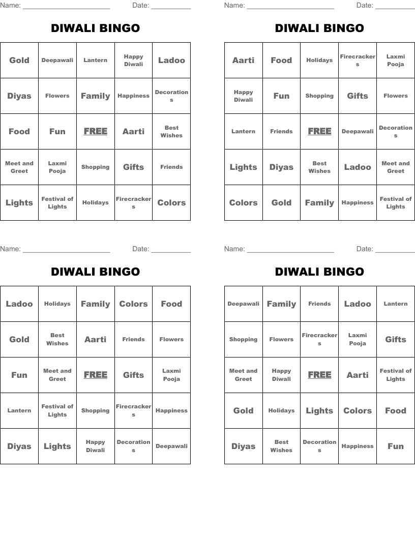 DIWALI BINGO