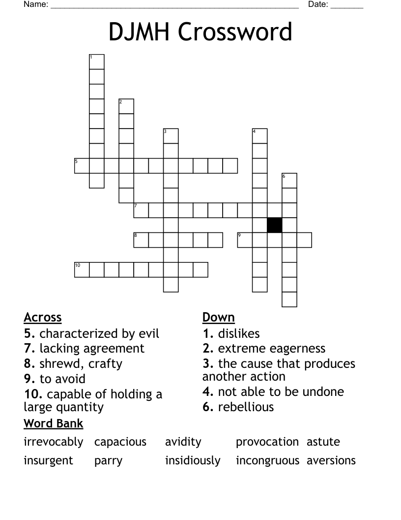 DJMH Crossword
