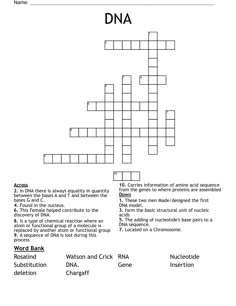 DNA Crossword