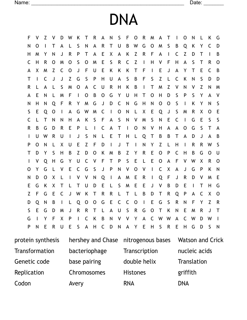 DNA Word Search