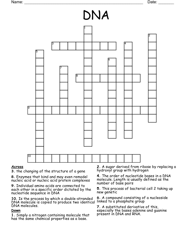 DNA Crossword
