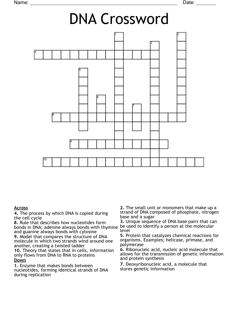 DNA Crossword