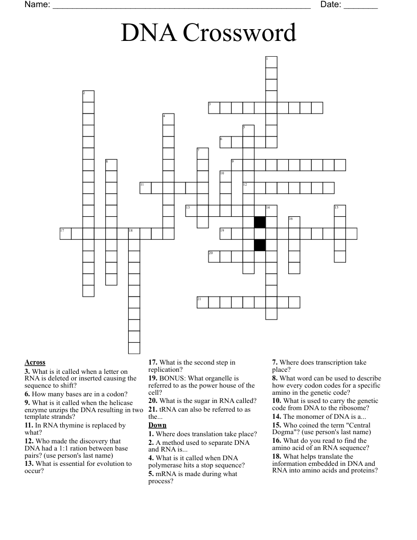 DNA Crossword 