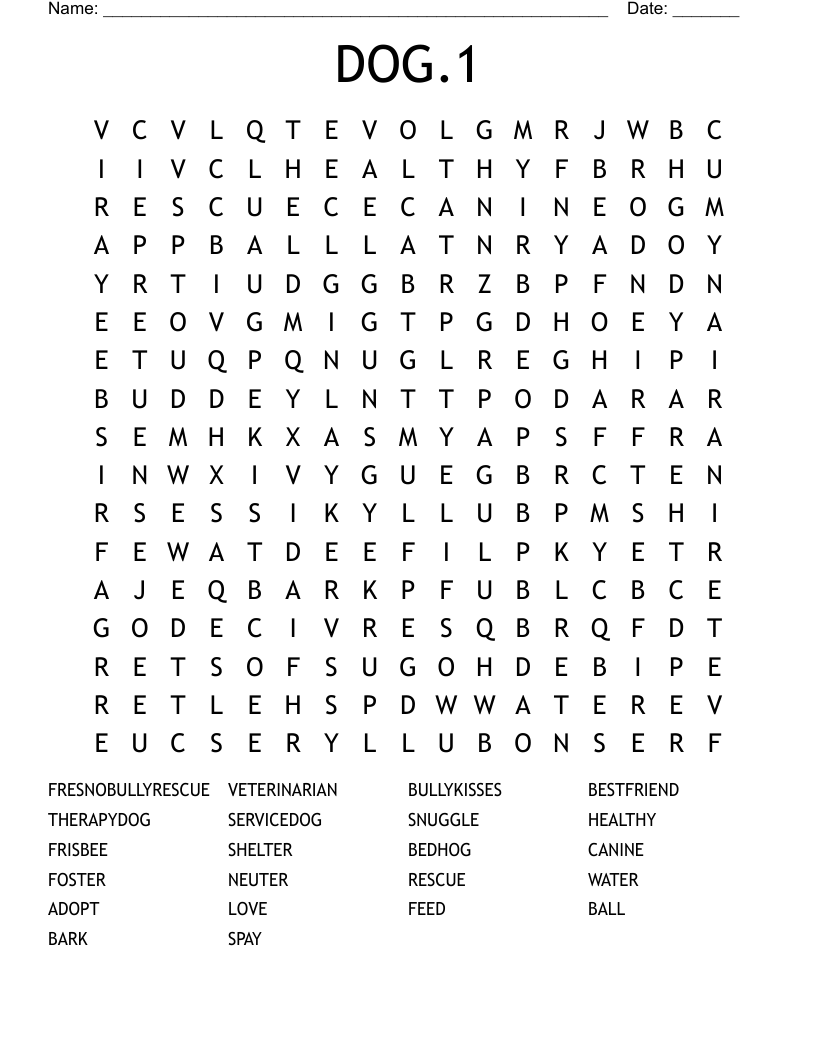 DOG.1 Word Search