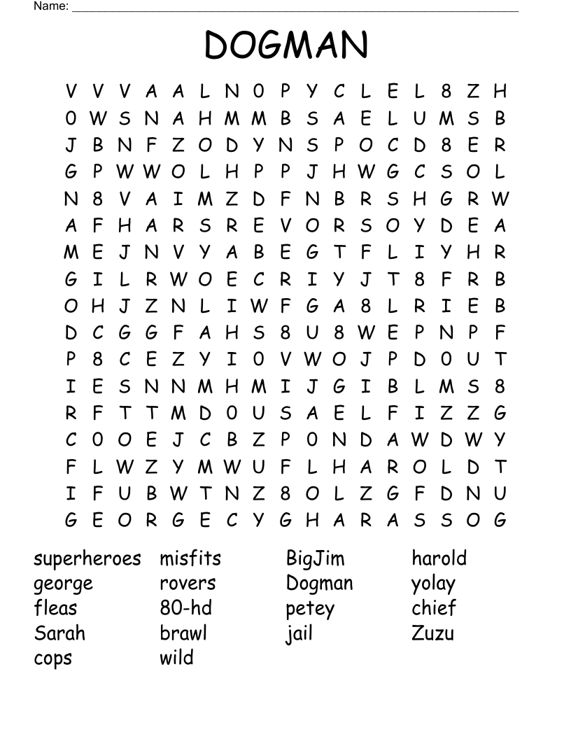 DOGMAN  Word Search
