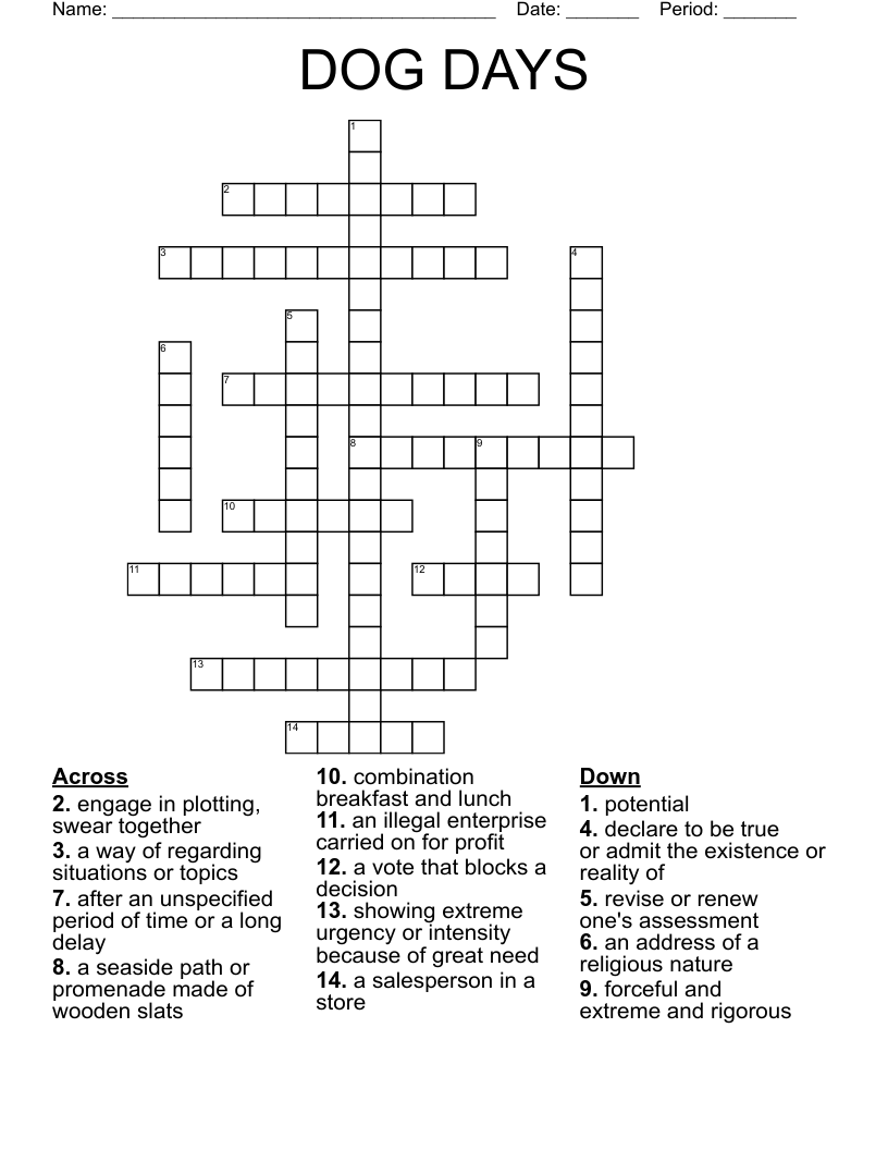 DOG DAYS Crossword