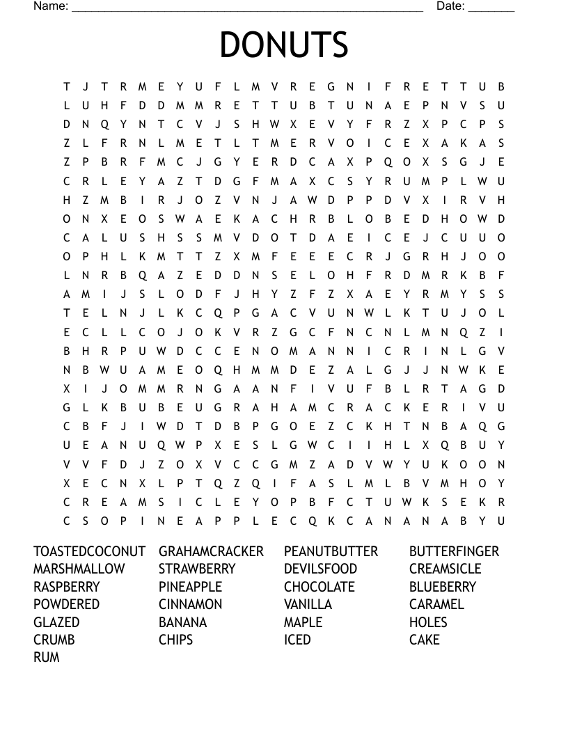 DONUTS Word Search