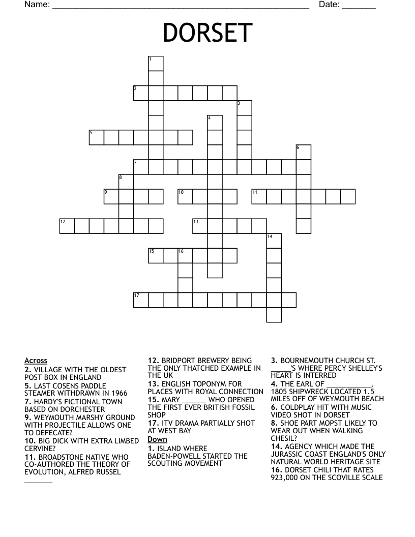 DORSET Crossword