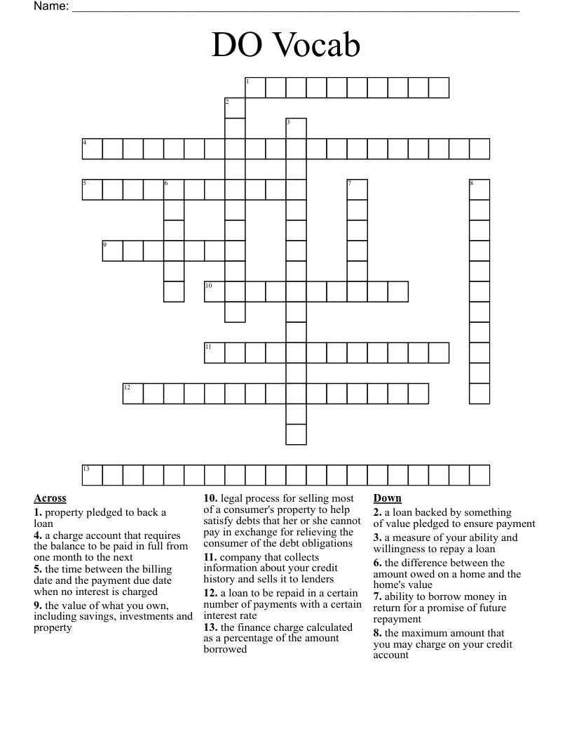 DO Vocab Crossword
