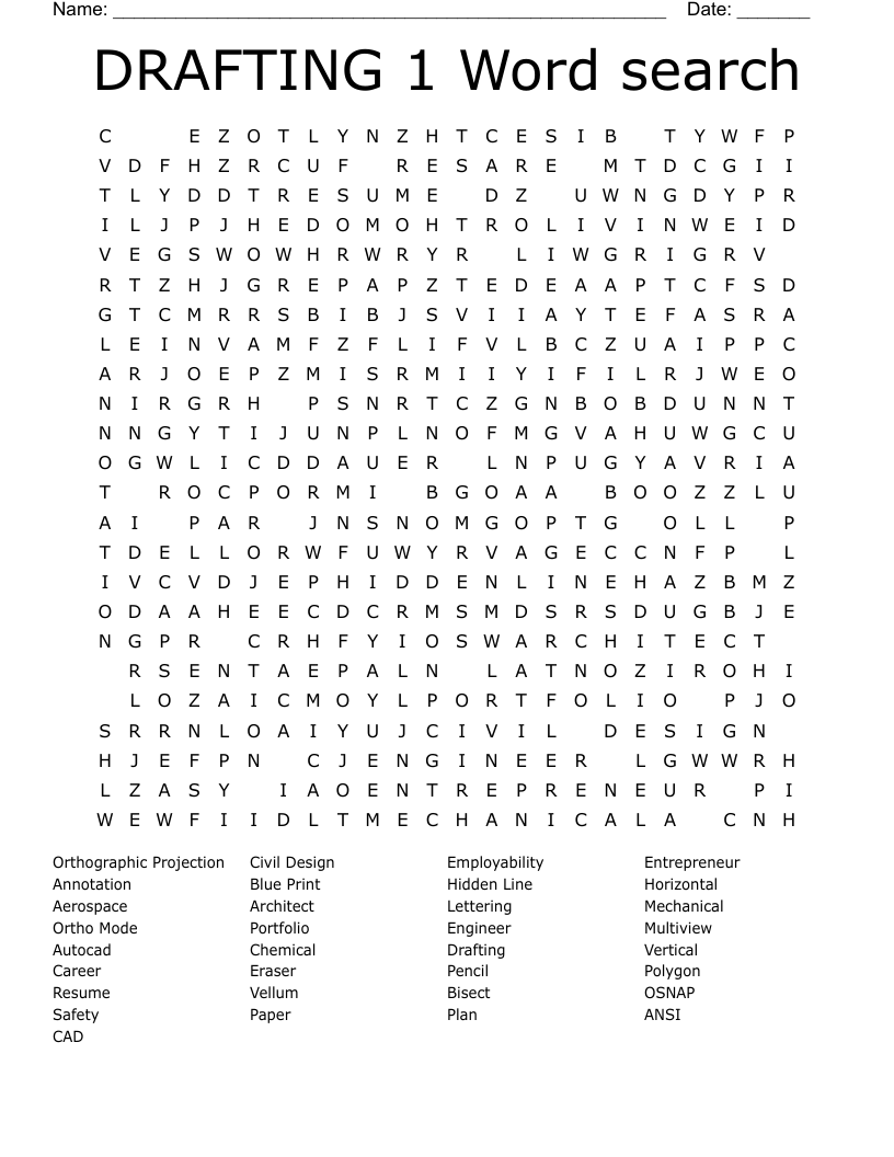 DRAFTING 1 Word search