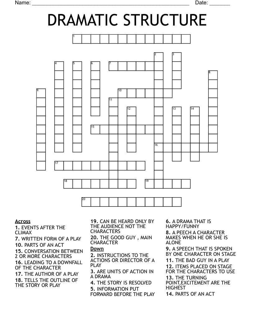 DRAMATIC STRUCTURE Crossword