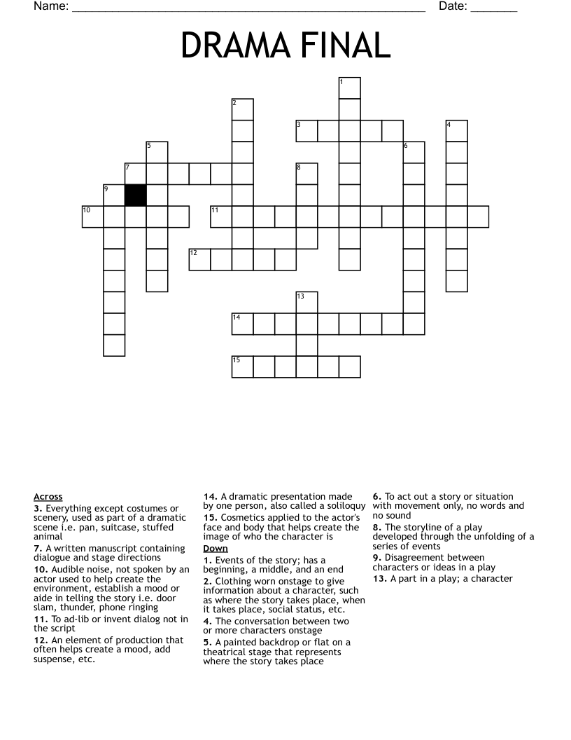 DRAMA FINAL Crossword