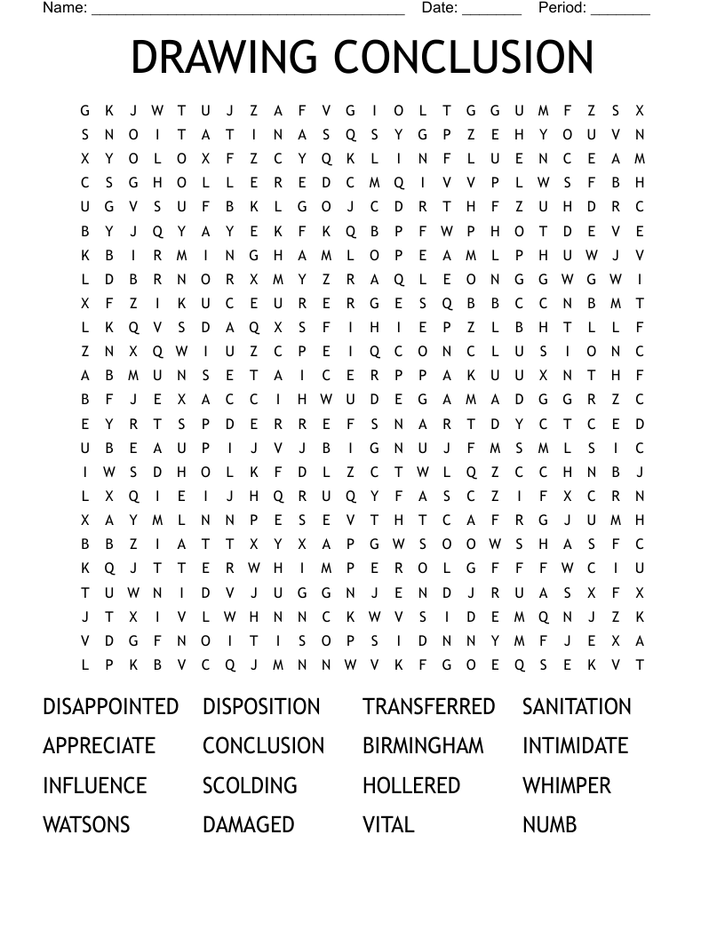 DRAWING CONCLUSION Word Search