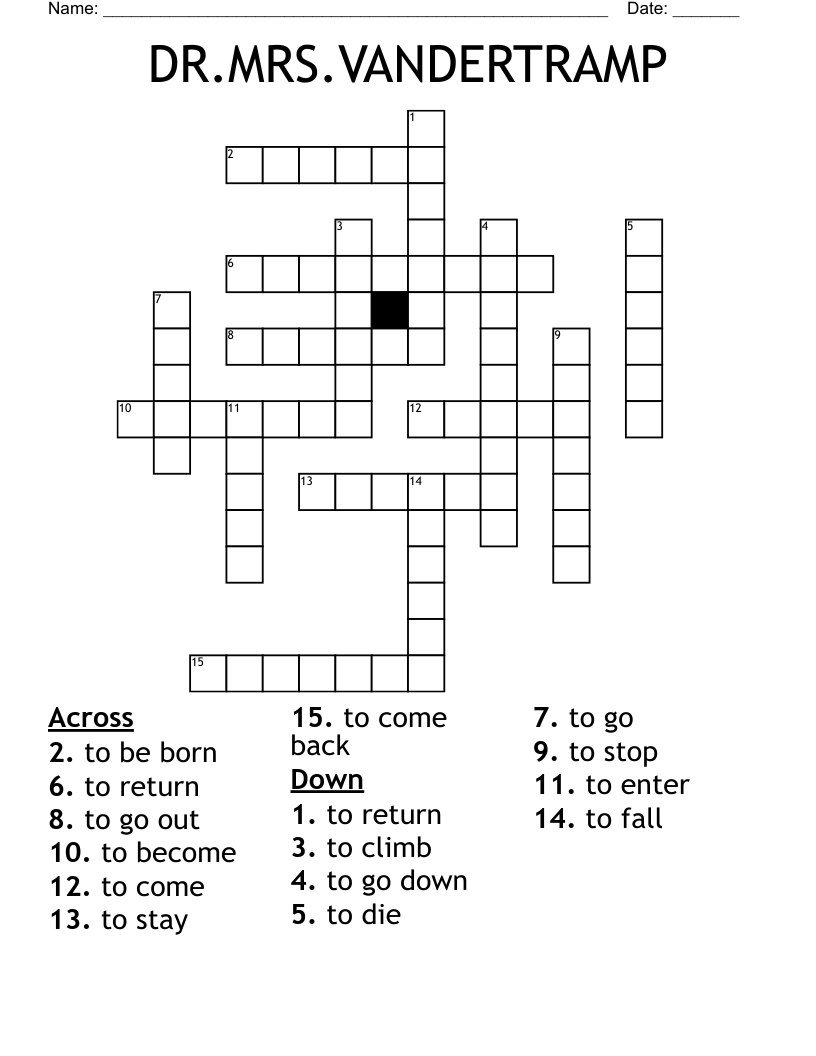DR.MRS.VANDERTRAMP Crossword