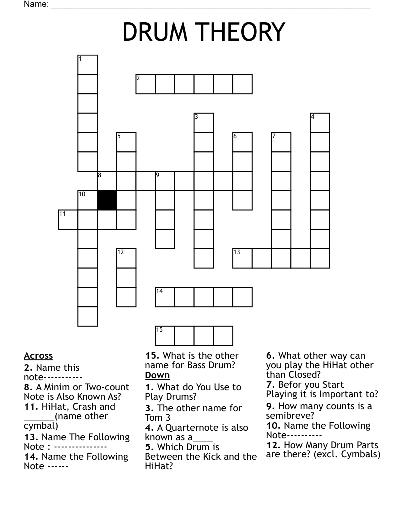 DRUM THEORY Crossword