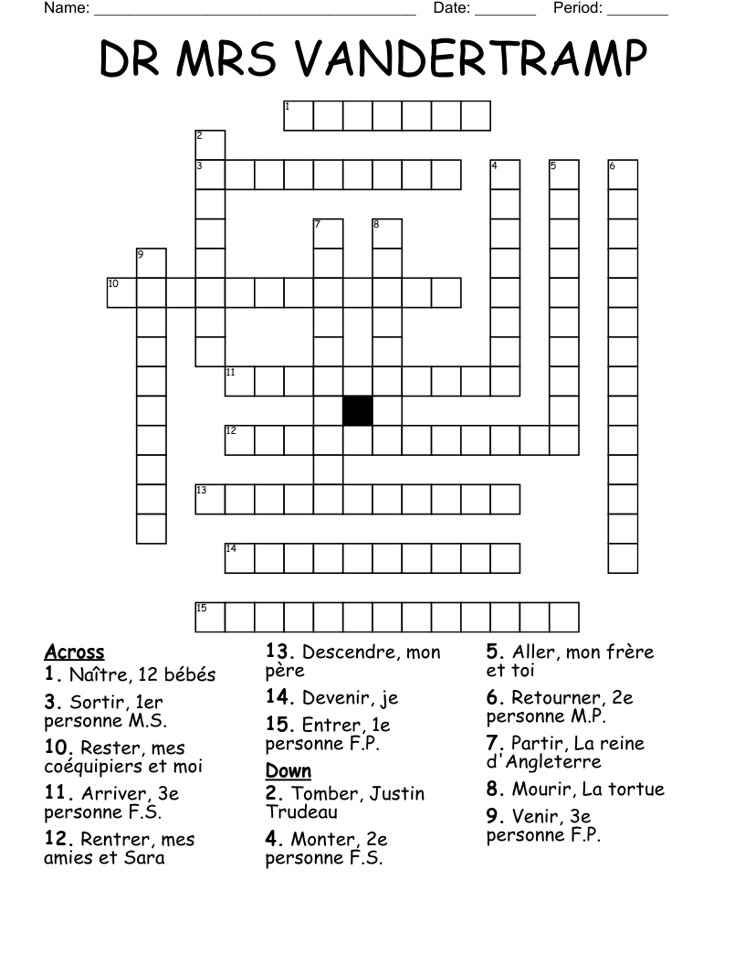 DR MRS VANDERTRAMP Crossword