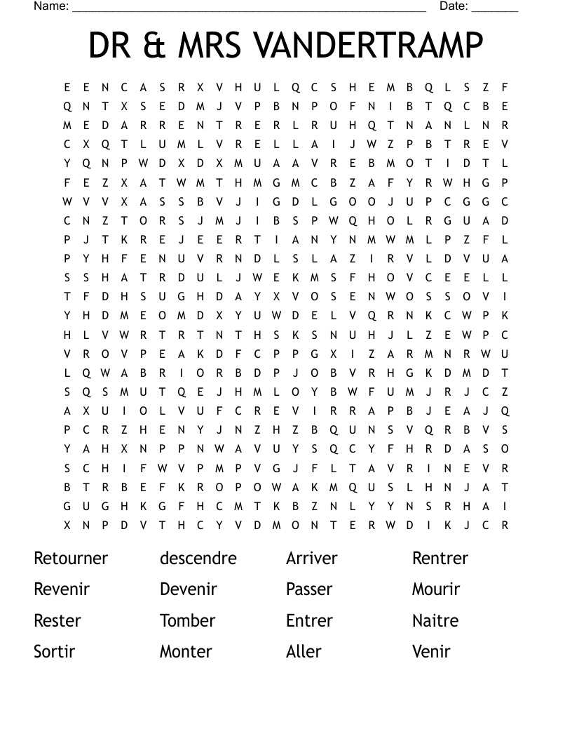 DR & MRS VANDERTRAMP Word Search