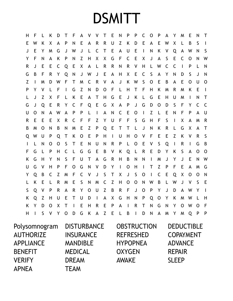 DSMITT Word Search