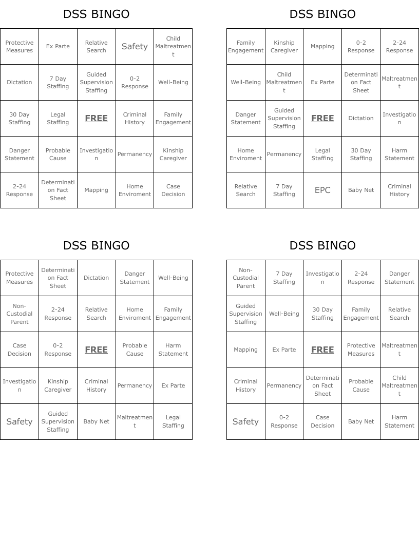 DSS BINGO