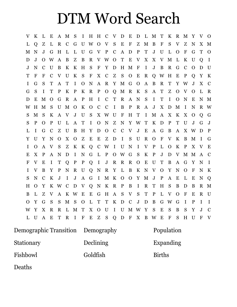 DTM Word Search