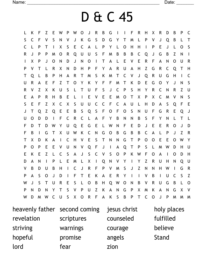 D & C 45 Word Search