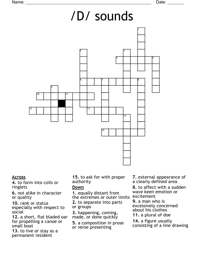 /D/ sounds Crossword