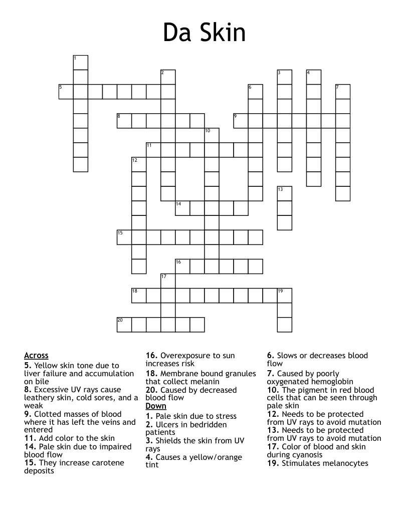 Da Skin Crossword