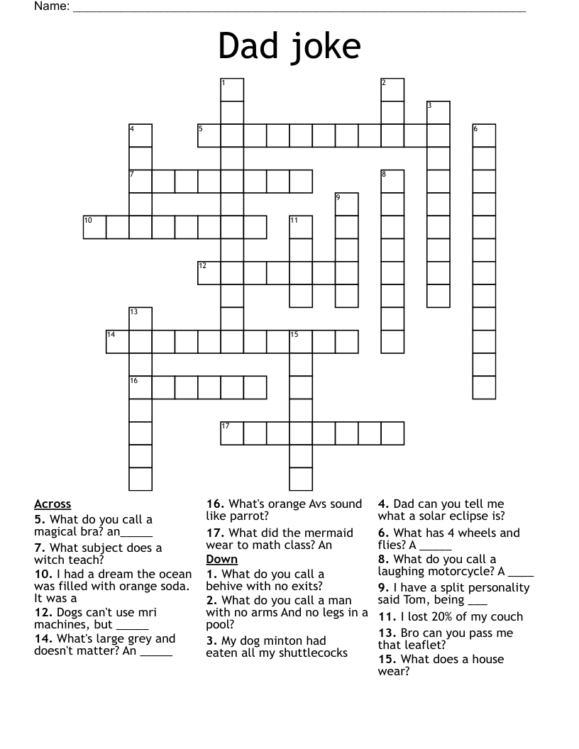 Dad joke Crossword