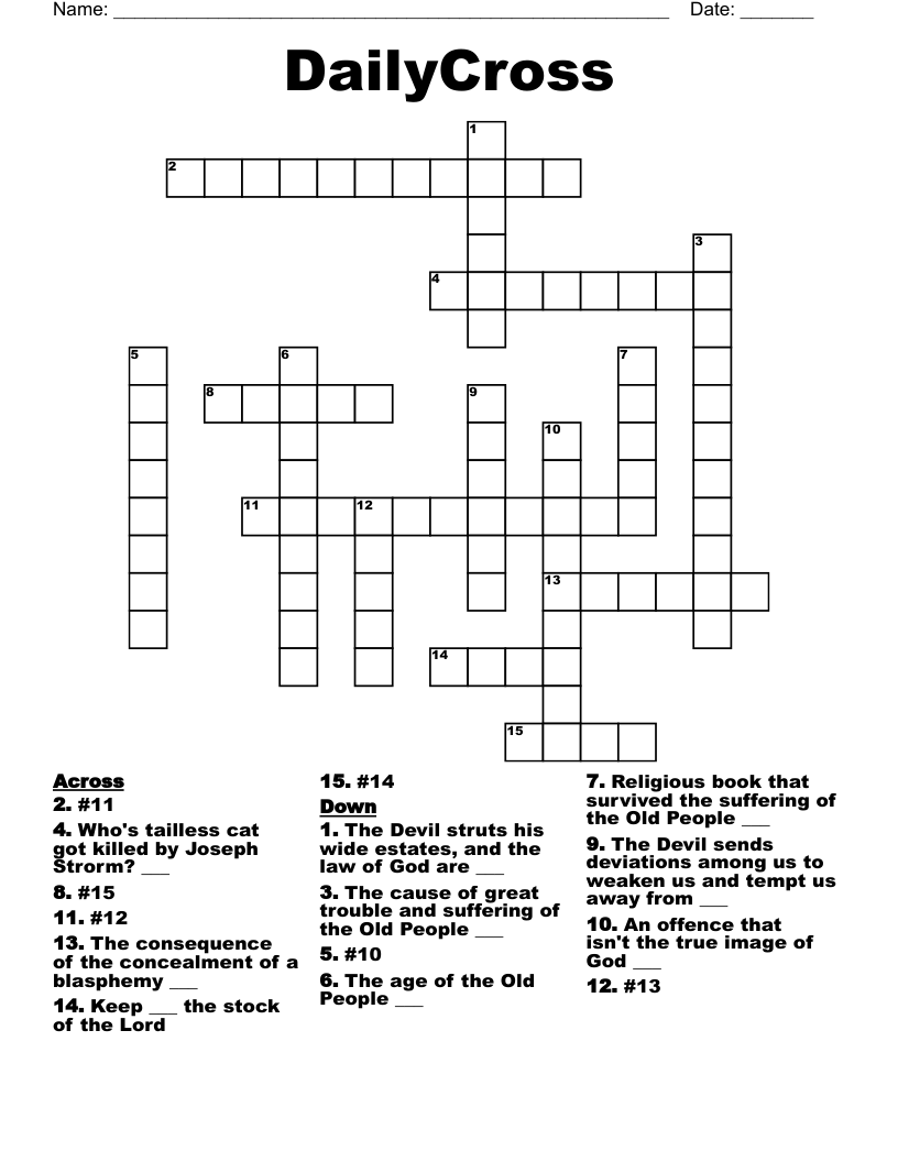 DailyCross Crossword