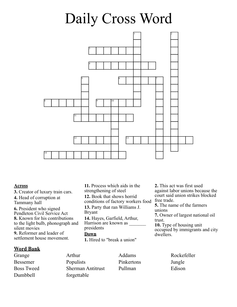 Daily Cross Word