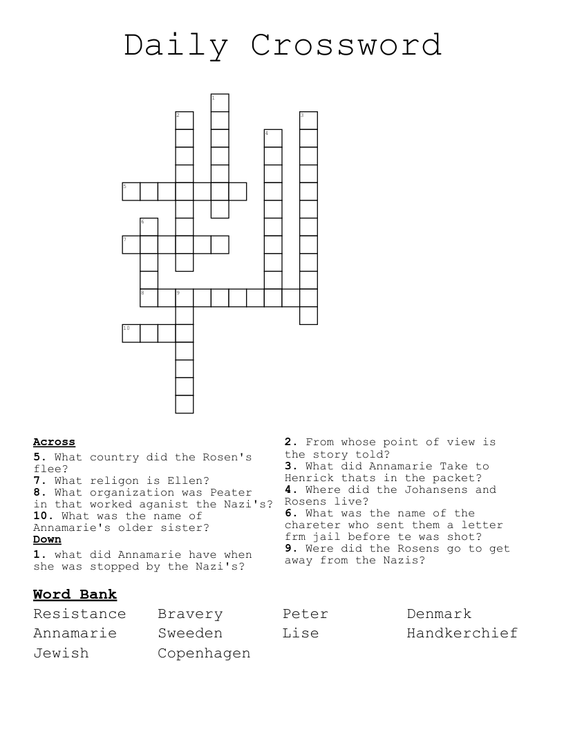 Daily Crossword