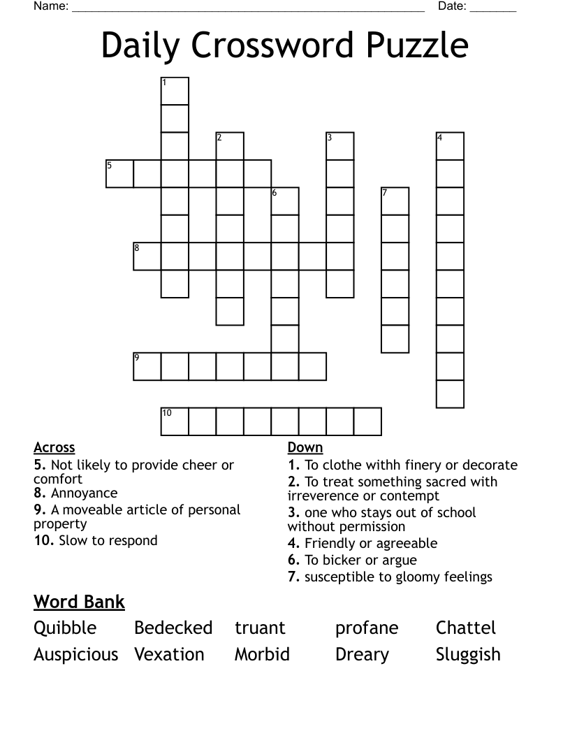 Daily Crossword Puzzle 