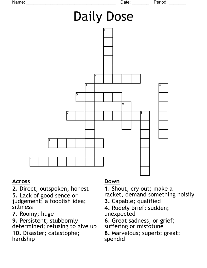 Daily Dose Crossword