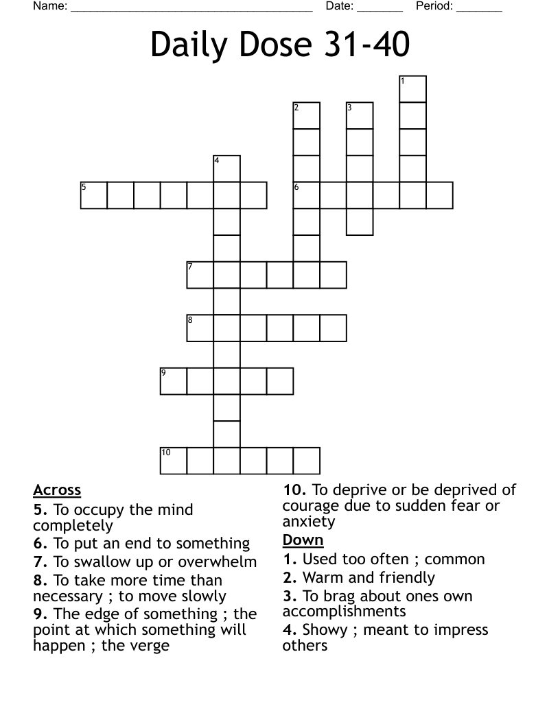 Daily Dose 31-40 Crossword