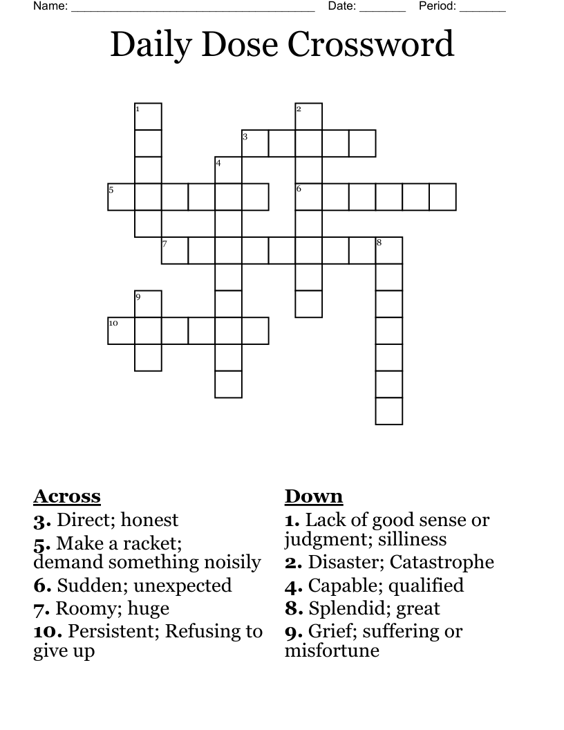 Daily Dose Crossword