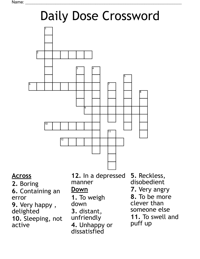 Daily Dose Crossword 