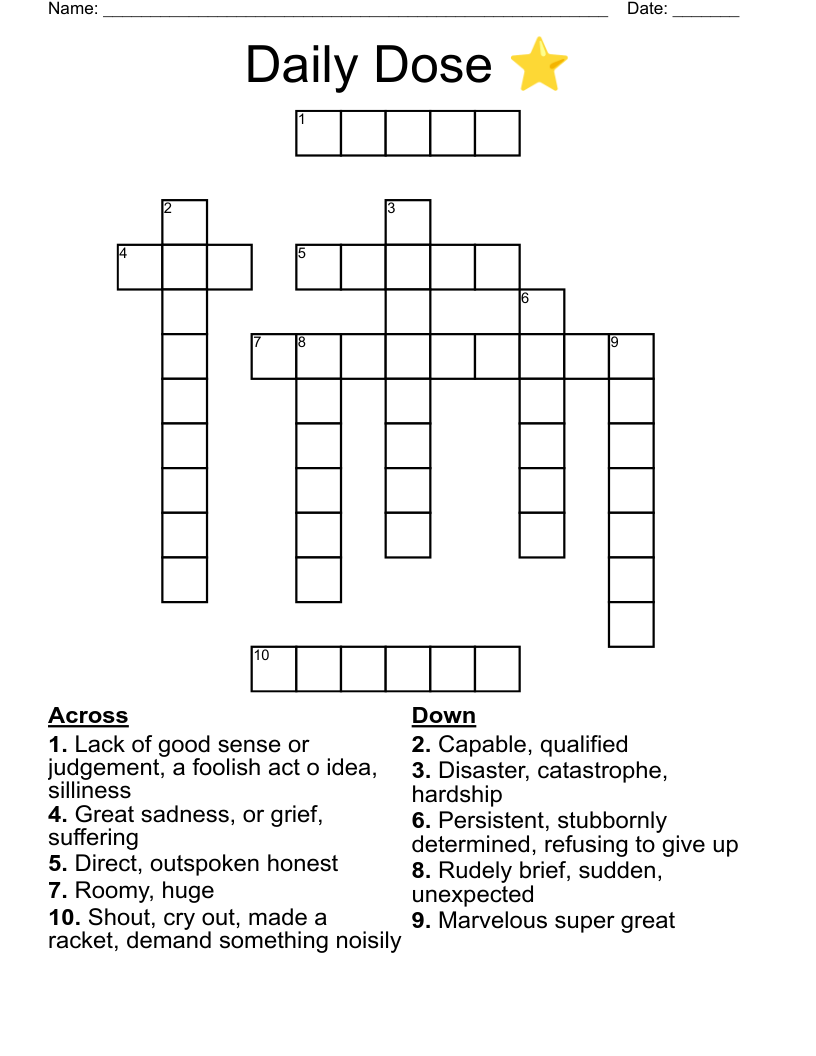 Daily Dose ⭐️ Crossword