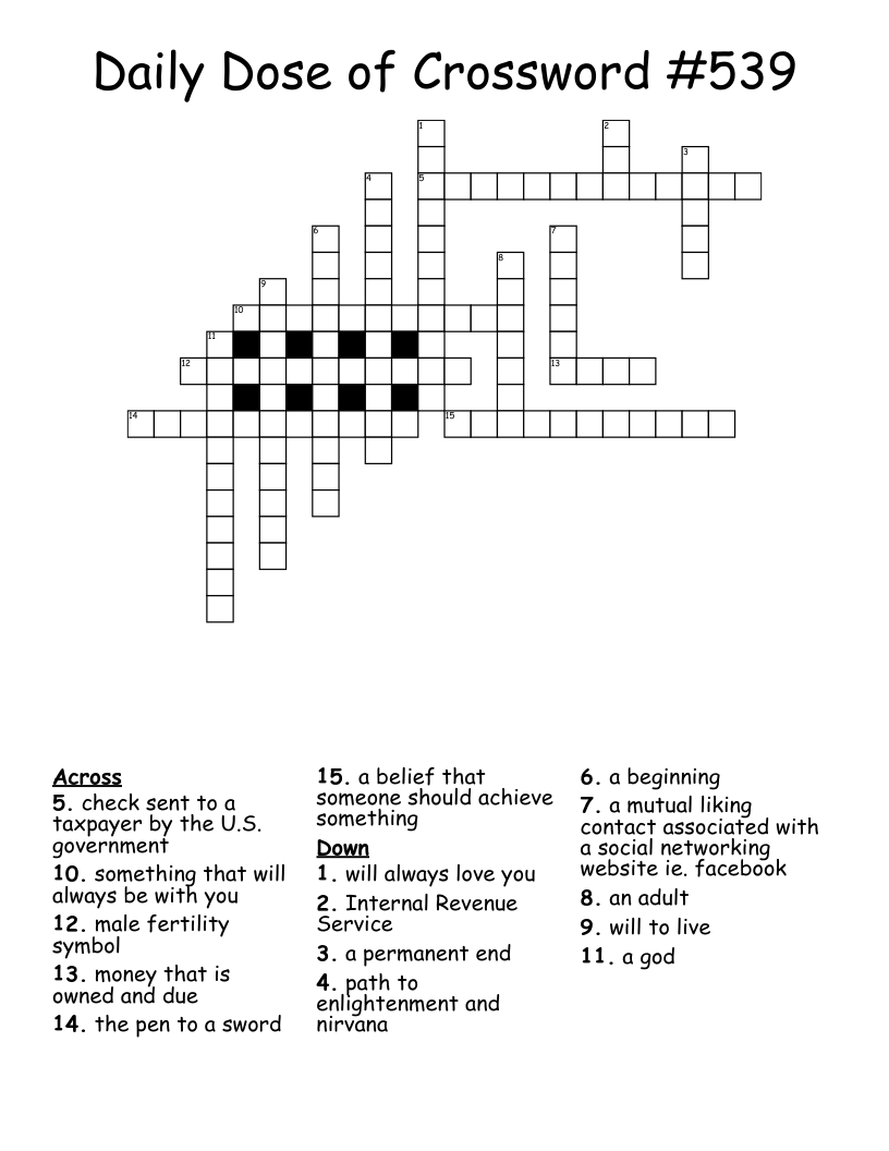 Daily Dose of Crossword #539