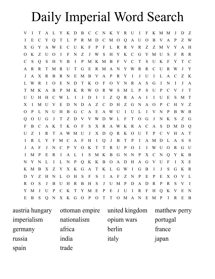 Daily Imperial Word Search
