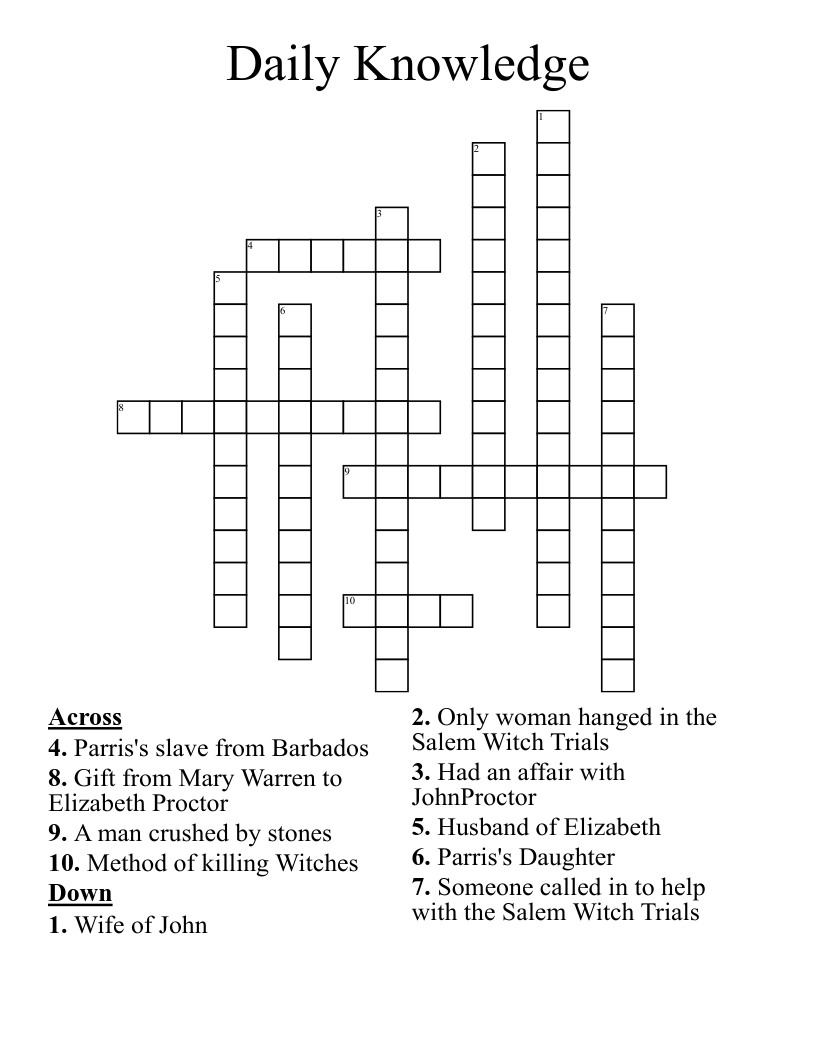 Daily Knowledge Crossword