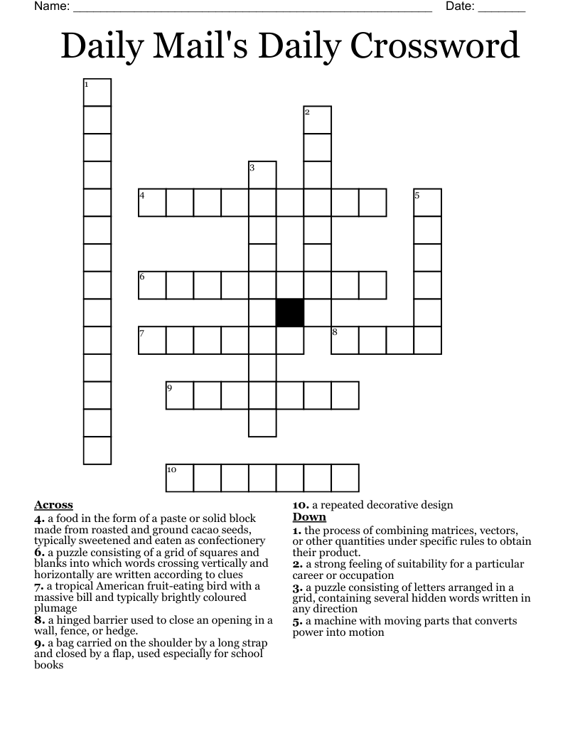 Daily Mail's Daily Crossword