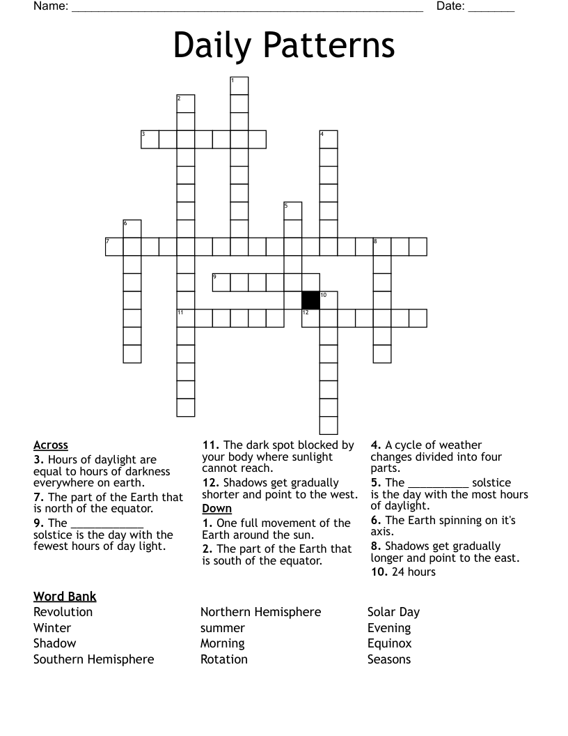 Daily Patterns Crossword