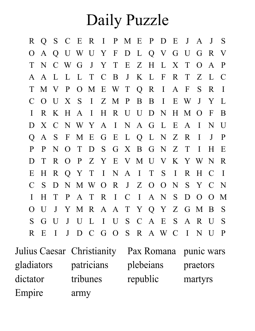Daily Puzzle Word Search