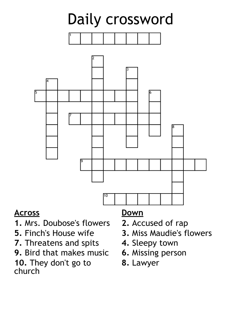 Daily crossword