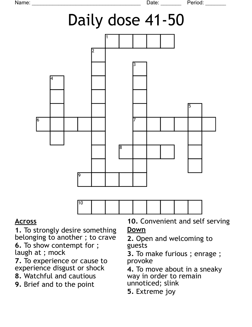 Daily dose 41-50 Crossword